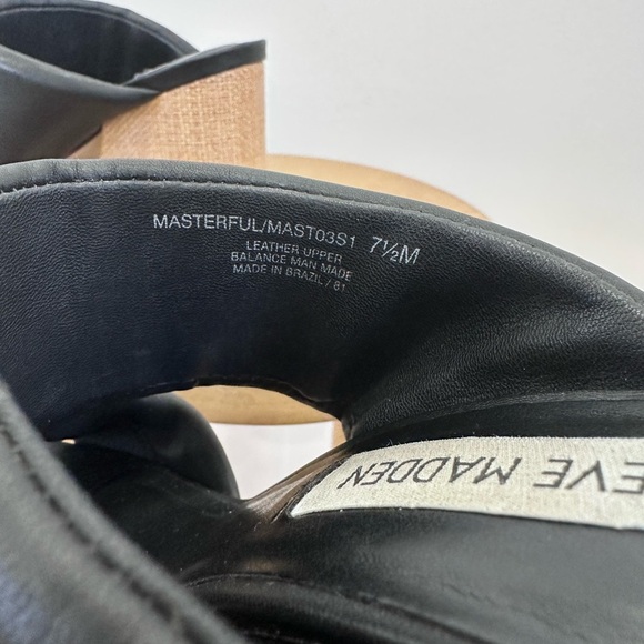 Steve Madden Black and Tan Mules with Chunky Heel - Size 7.5 - Picture 8 of 11